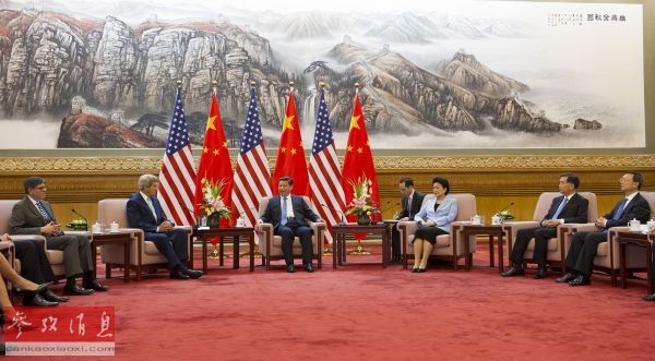习近平会见美国国务卿克里和财长雅各布·卢